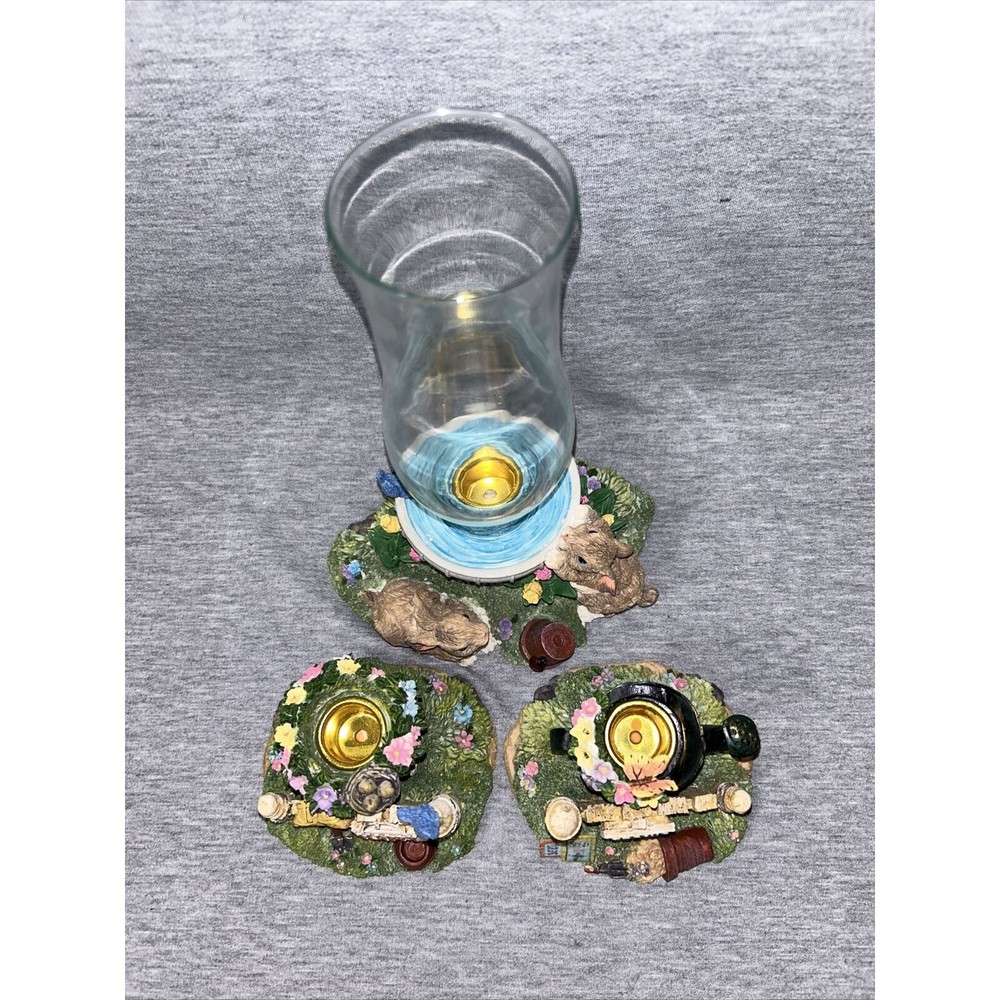 Garden Happy Spring Candle Holders Centerpiece ~ Easter Bunnies Pot Watering Can - Picture 16 of 16